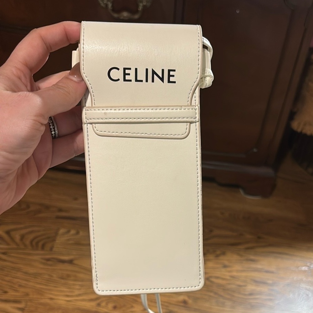 Celine Cream Crossbody Phone Pouch